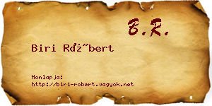 Biri Róbert névjegykártya